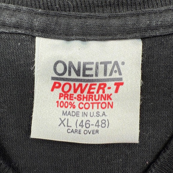 Oneita Vtg 90s Graphic T-Shirt Leopard Floral Print Made in USA XL Handmade - Picture 2 of 12